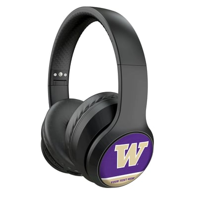 Washington Huskies Keyscaper Personalized Endzone Solid Wireless Bluetooth Headphones With Case