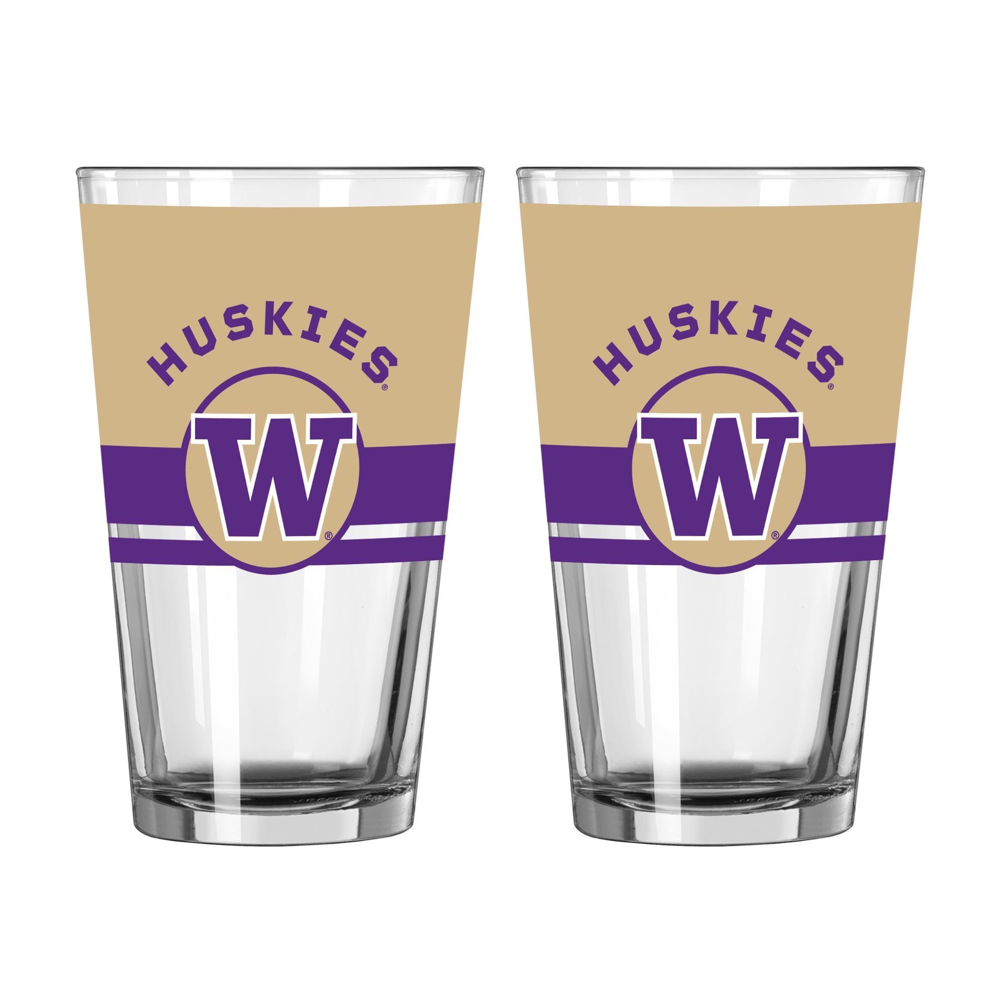 Ensemble de deux verres à bière Horizon de 473 ml (16 oz) Logo Brands Washington Huskies