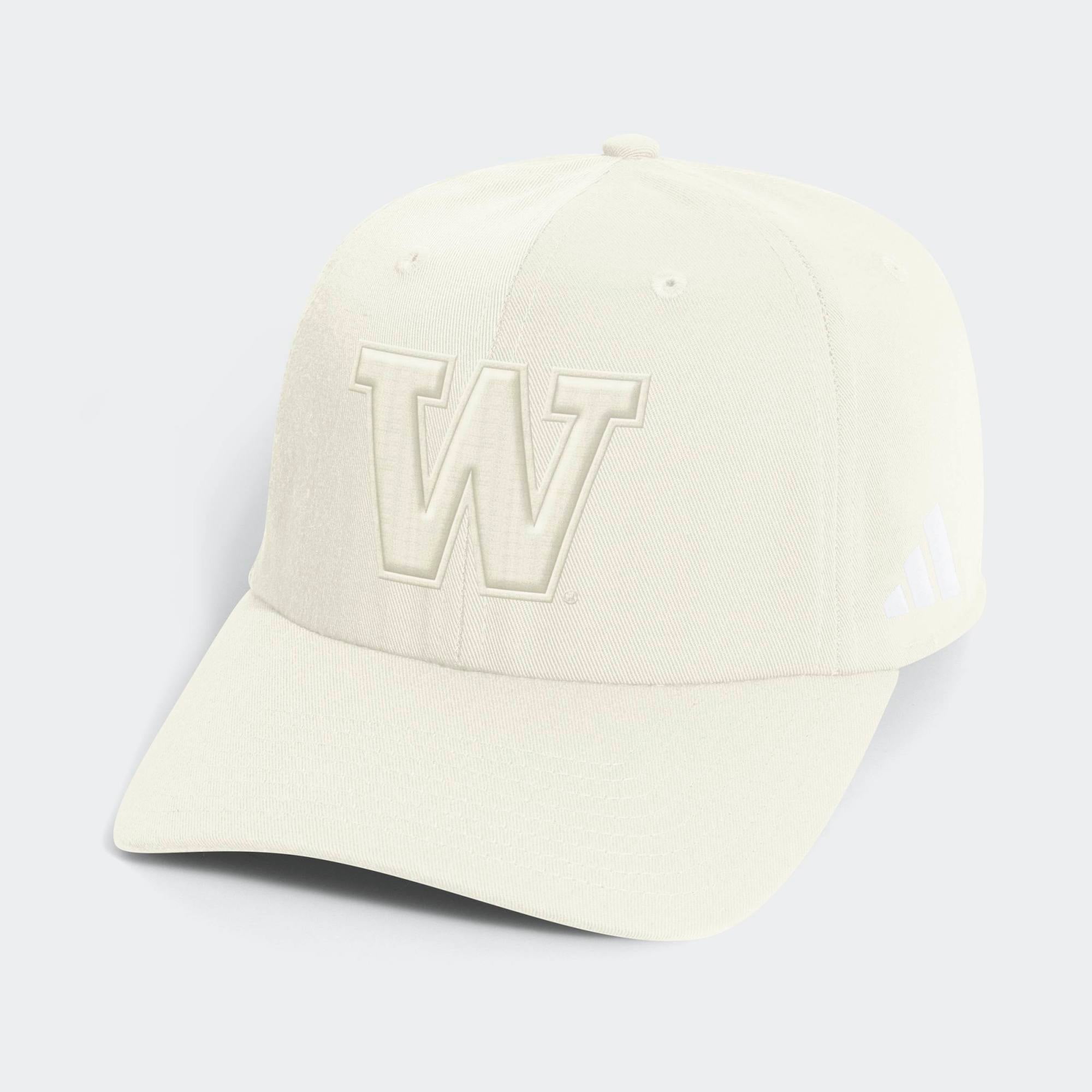 Casquette slouch ajustable adidas Washington Huskies beige pour homme
