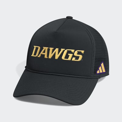  Washington Huskies adidas Bow Down Foam Front Trucker Adjustable Hat - Black