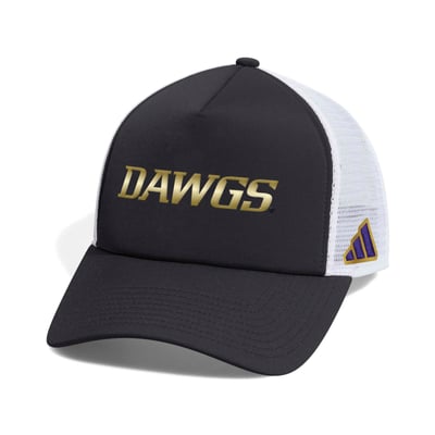  Washington Huskies adidas Bow Down Foam Front Trucker Adjustable Hat - Black