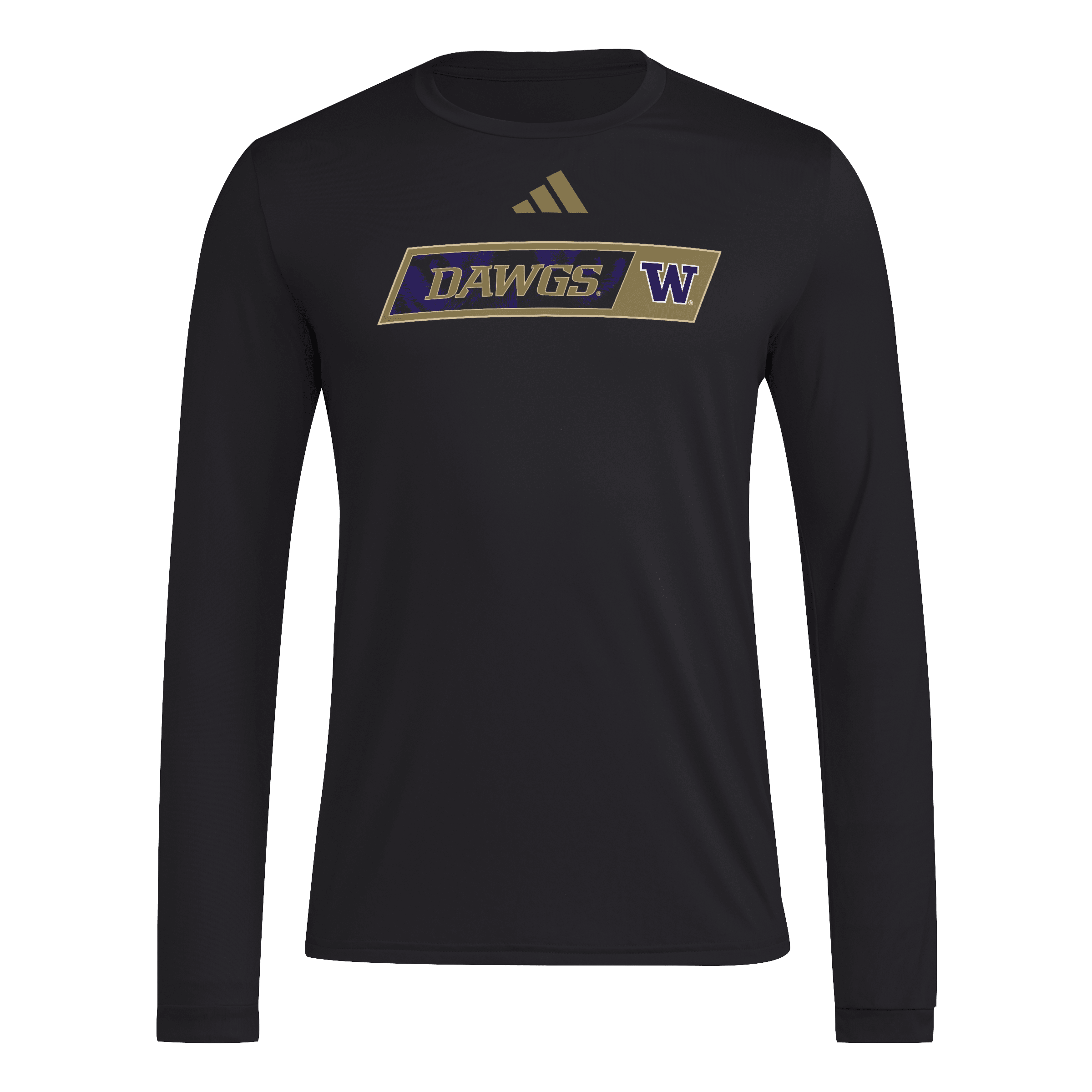 Men's adidas Black Washington Huskies Dawgs Pregame Long Sleeve T-Shirt