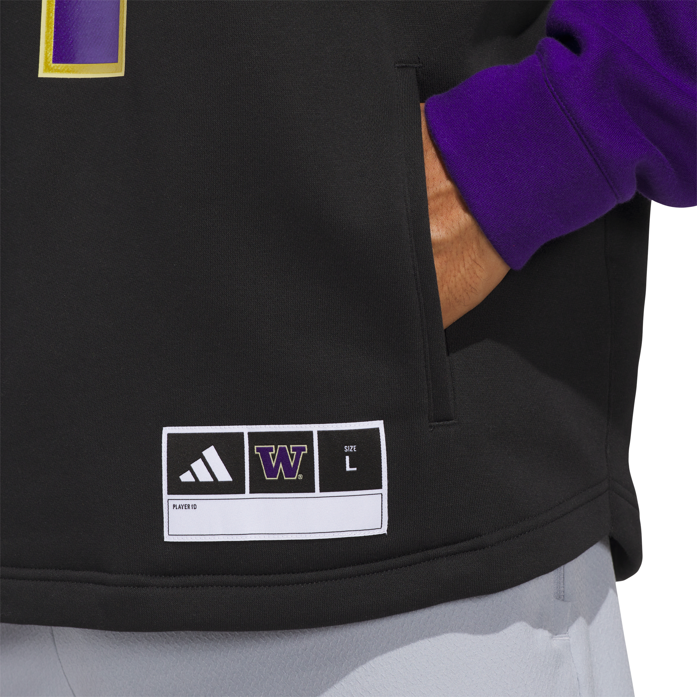 Men's adidas Black Washington Huskies Dawgs Strategy Jersey Hoodie
