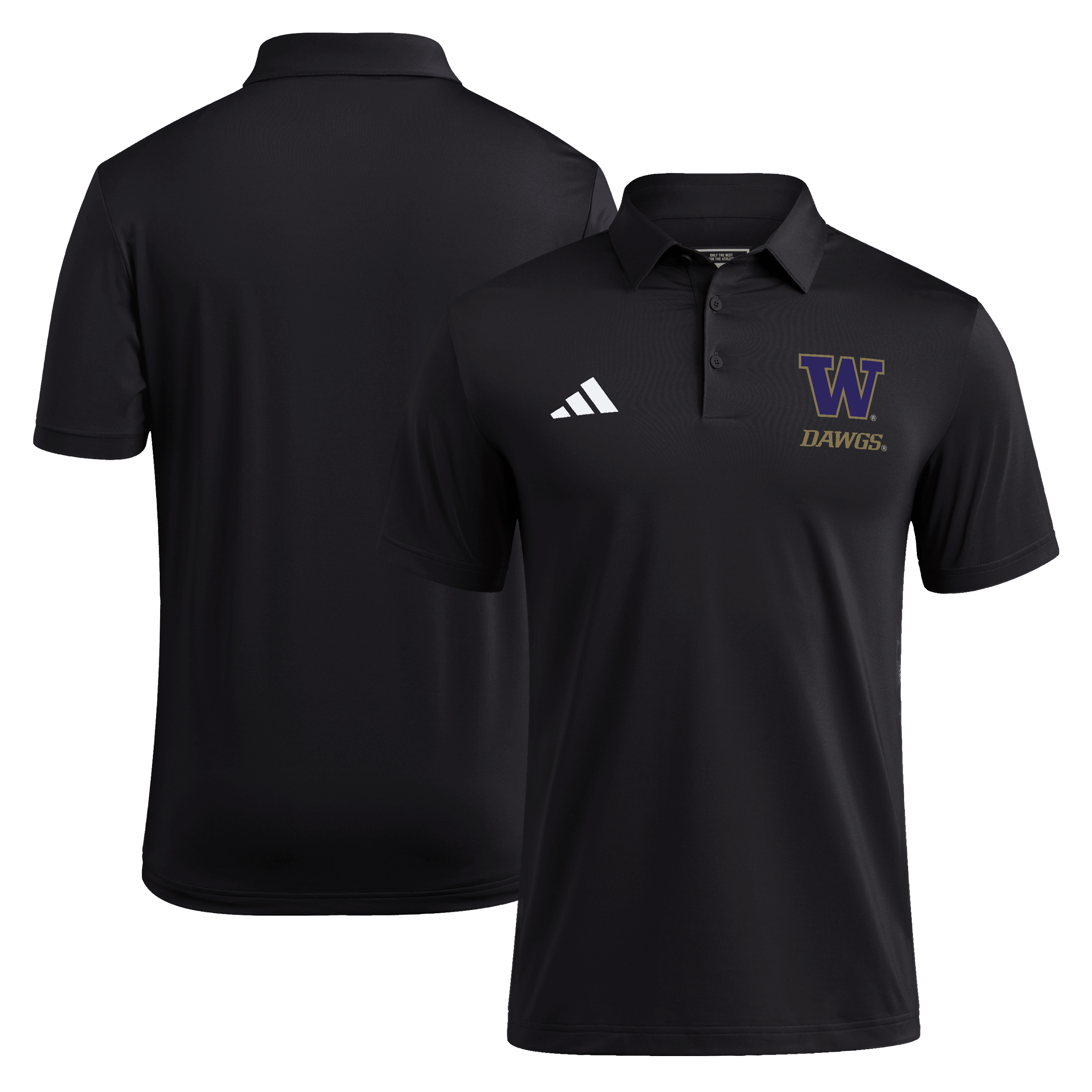 Men's adidas  Black Washington Huskies Dawgs Ultimate365 Polo