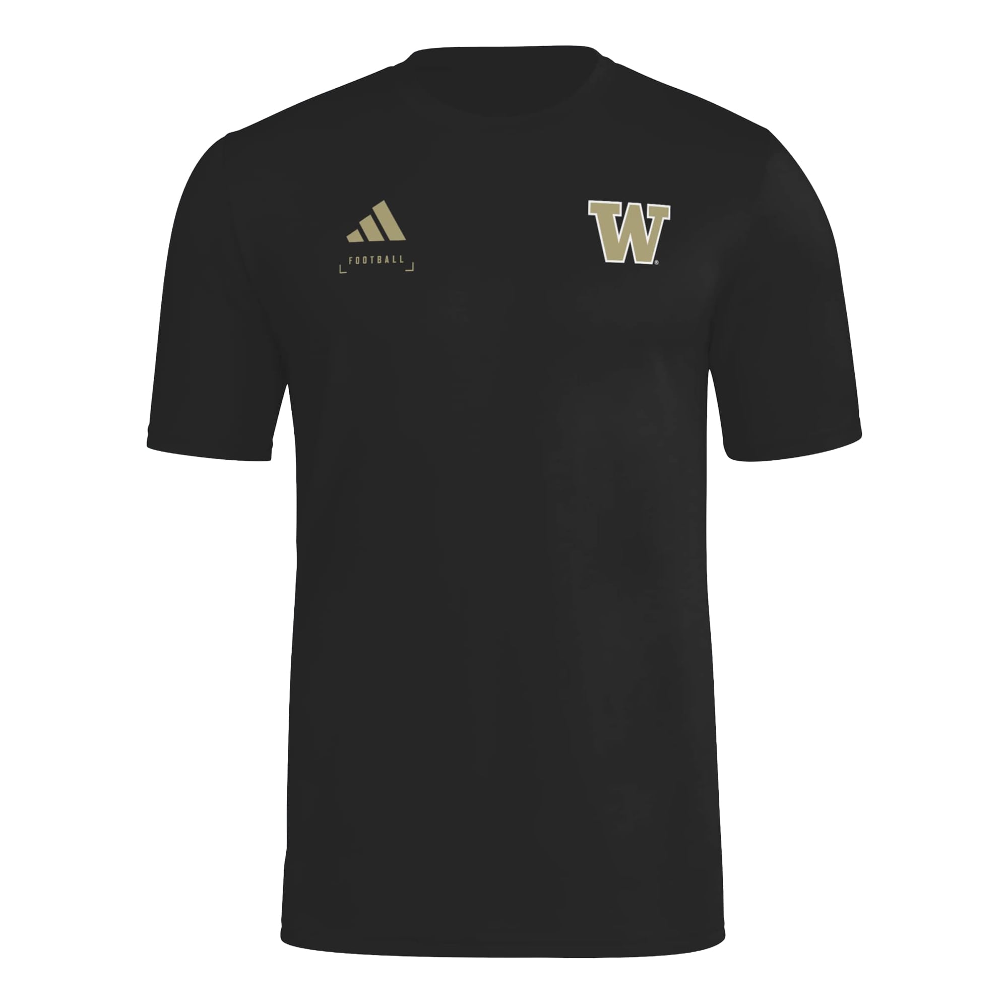 Men's adidas Black Washington Huskies Locker Football Icon AEROREADY Pre-Game T-Shirt