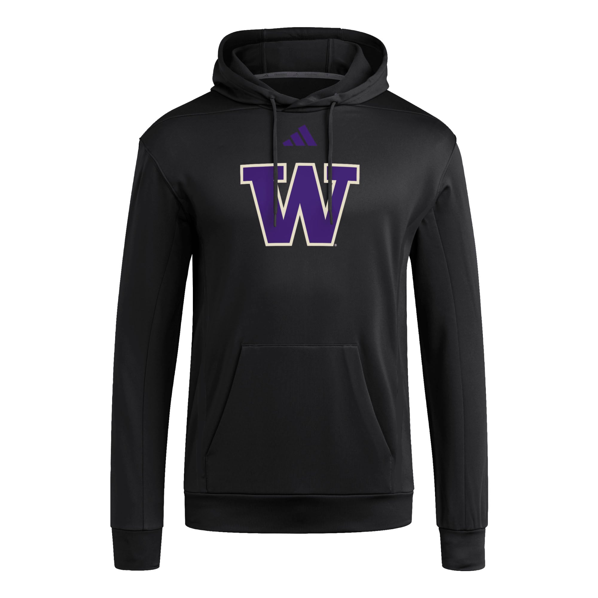 Men's adidas Black Washington Huskies Locker Logo Fleece Pullover Hoodie