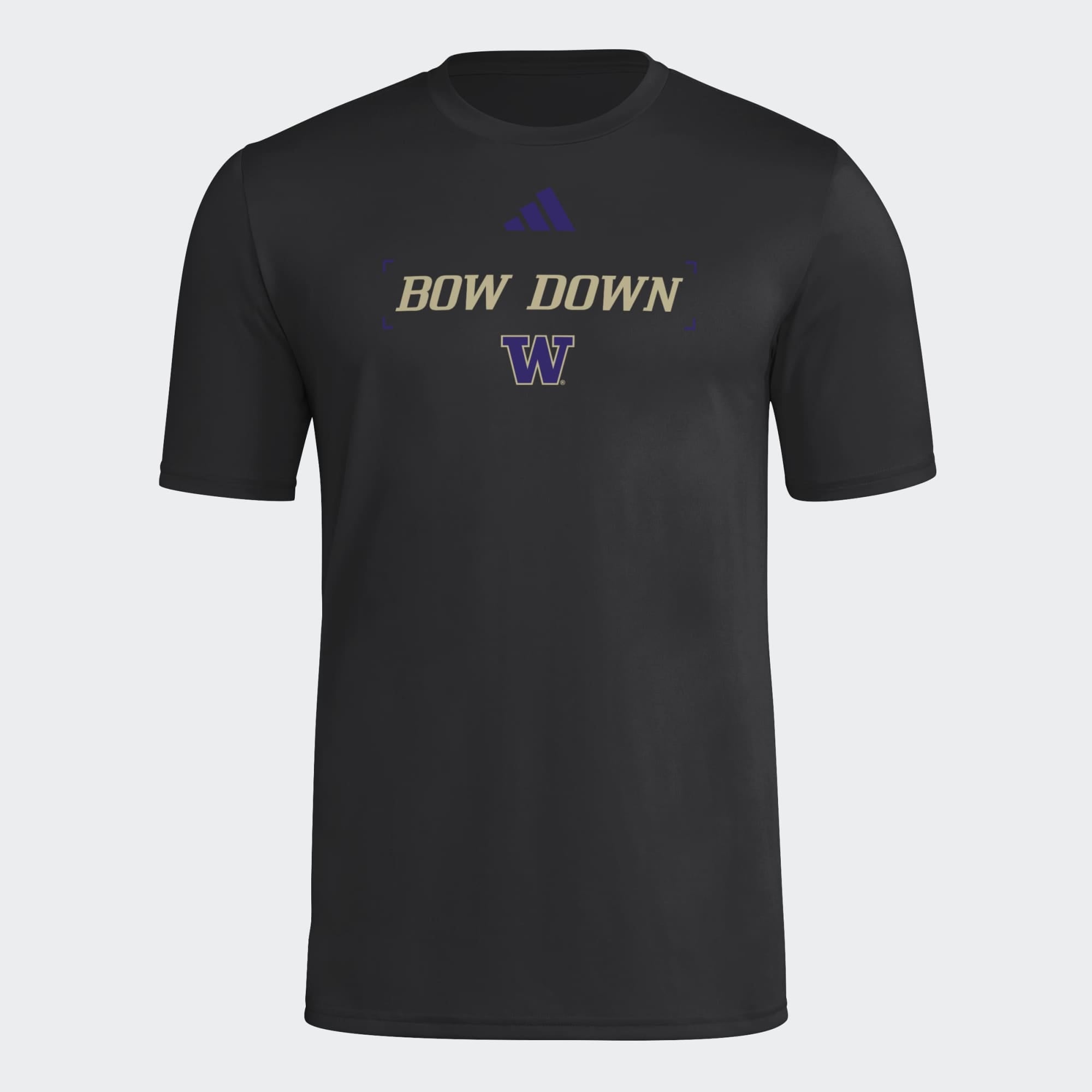 Men's adidas Black Washington Huskies Locker Slogan Football Pre-Game T-Shirt