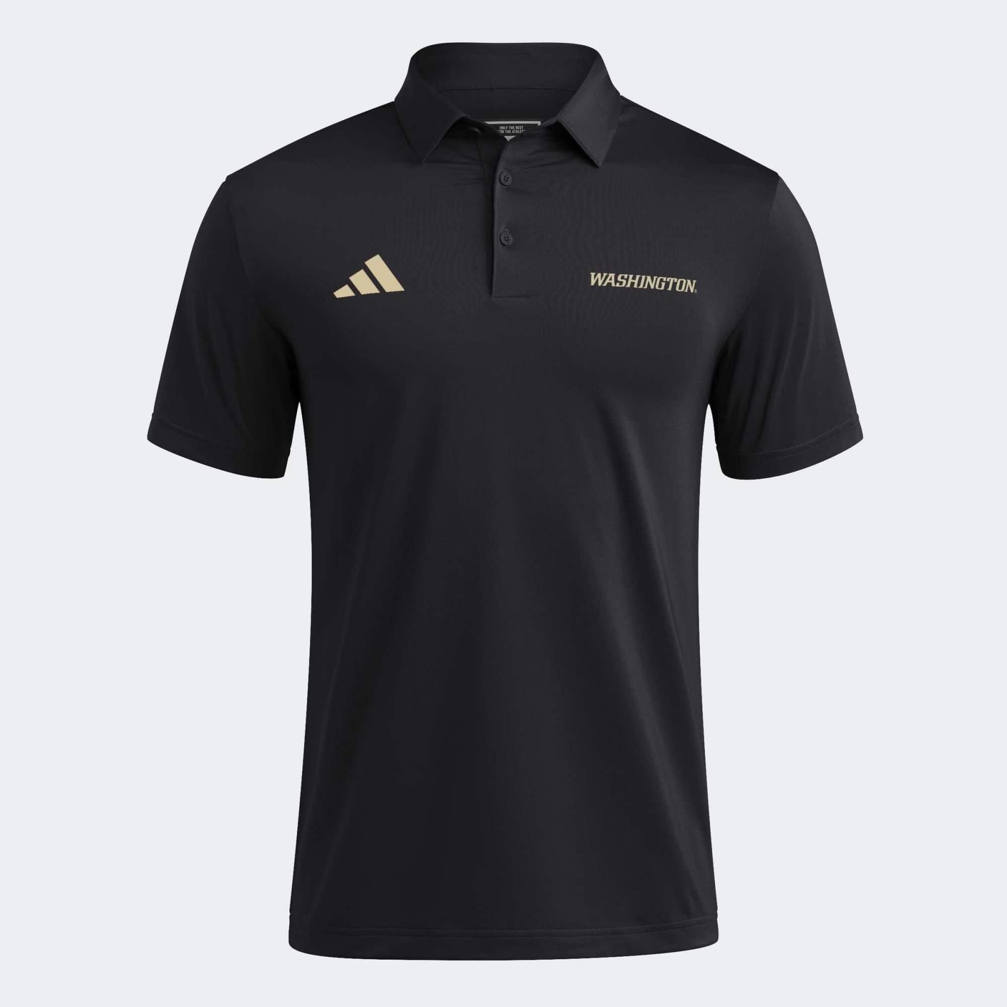 Men's adidas Black Washington Huskies Ultimate 365 Solid Polo