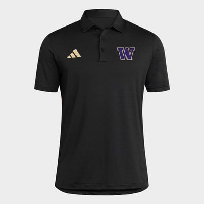 Washington Huskies adidas Ultimate 365 Stripe Polo - Black