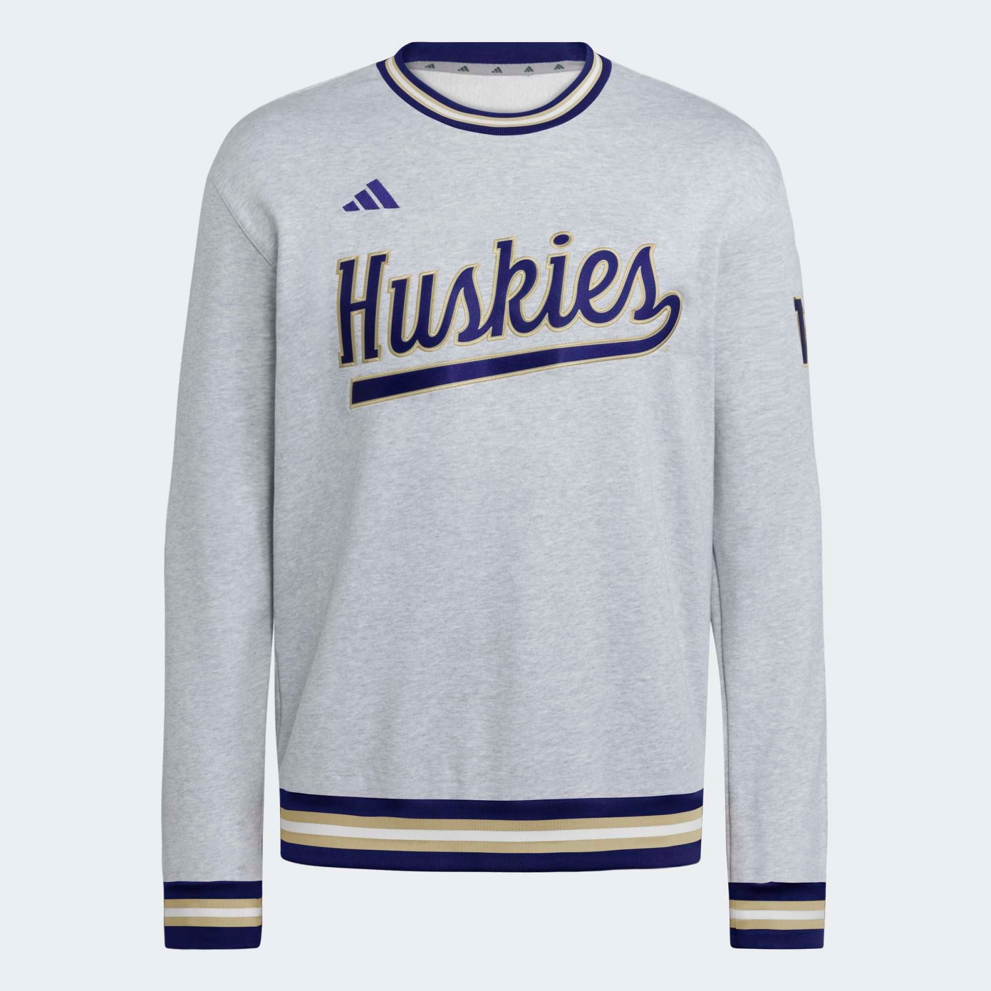 Men's adidas Gray Washington Huskies Dugout Collection Sweatshirt