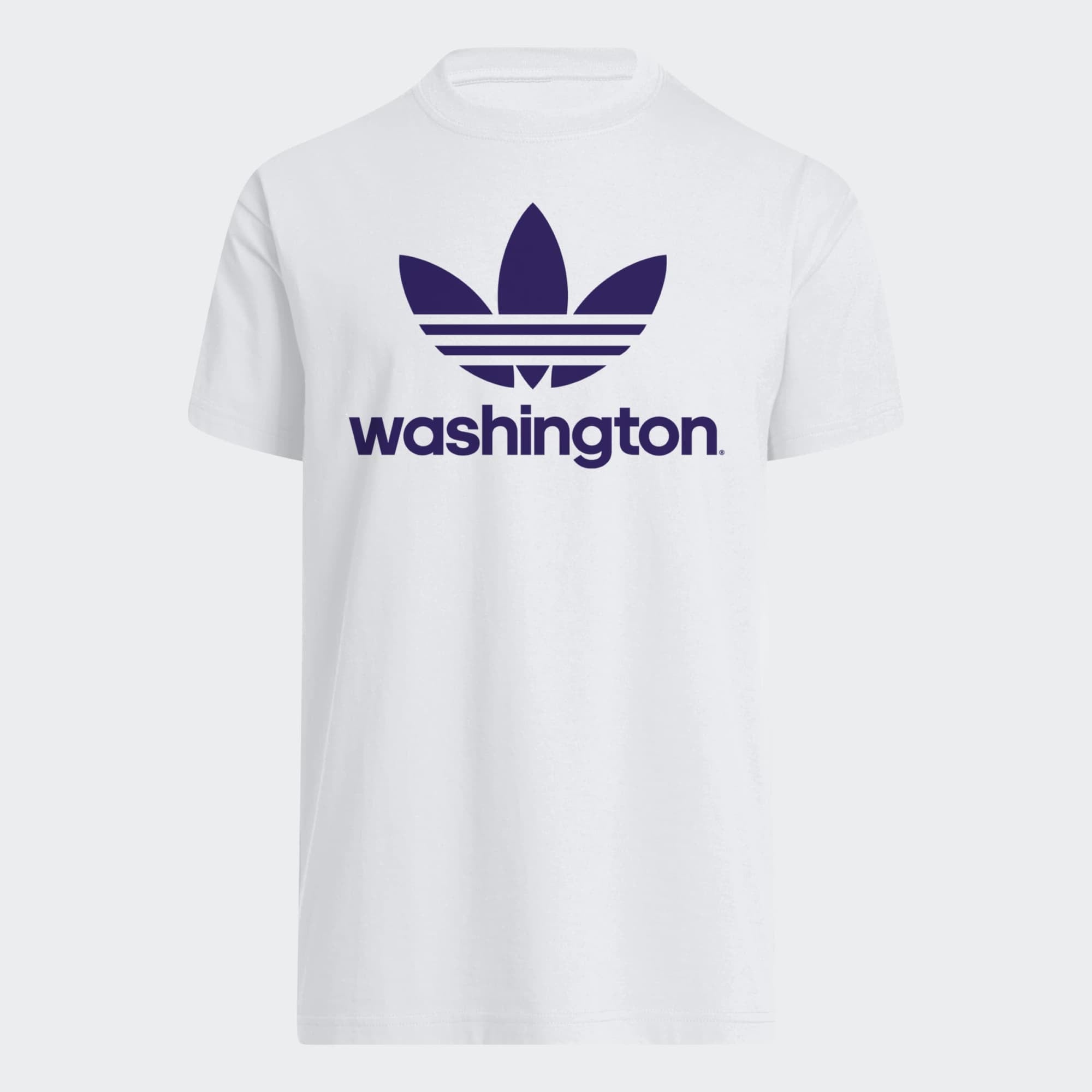 T-shirt adidas Originals pour homme, blanc, Washington Huskies, logo Trefoil University