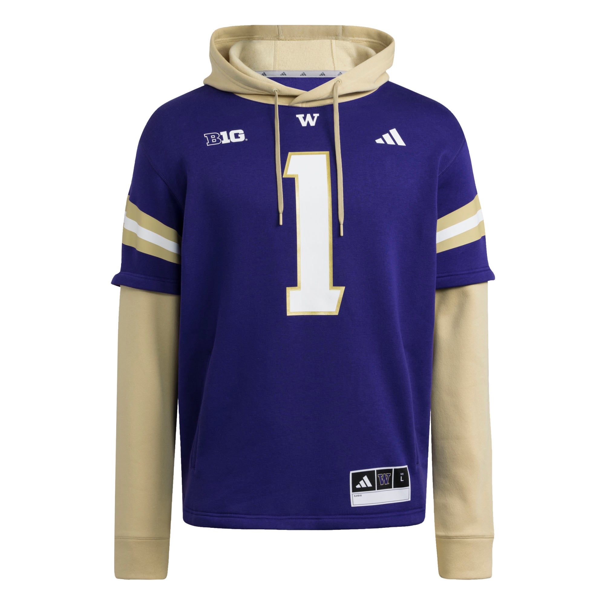 Sweat à capuche violet adidas Washington Huskies pour homme