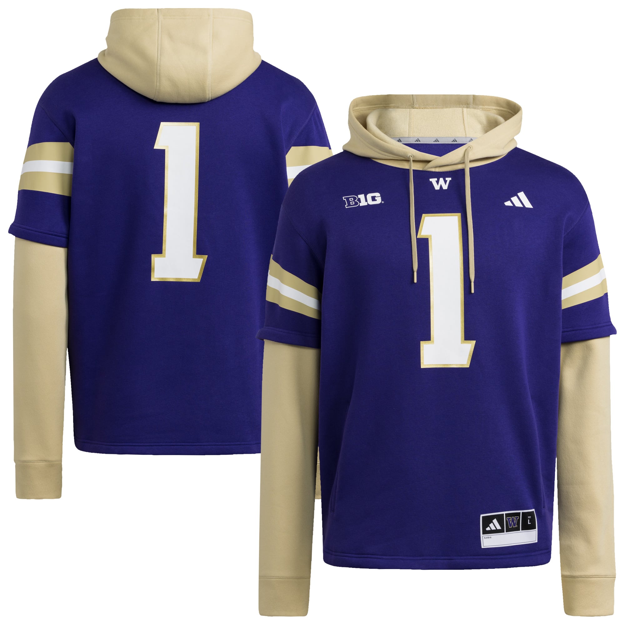 Sweat à capuche violet adidas Washington Huskies pour homme