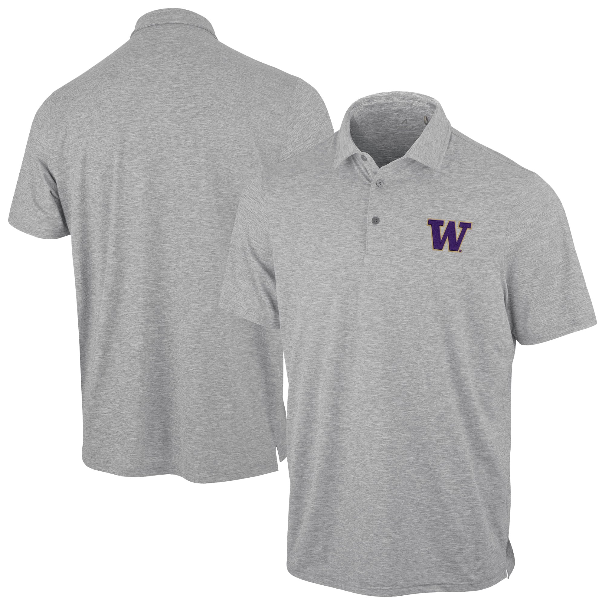 Men's Antigua Heather Gray Washington Huskies Static Polo