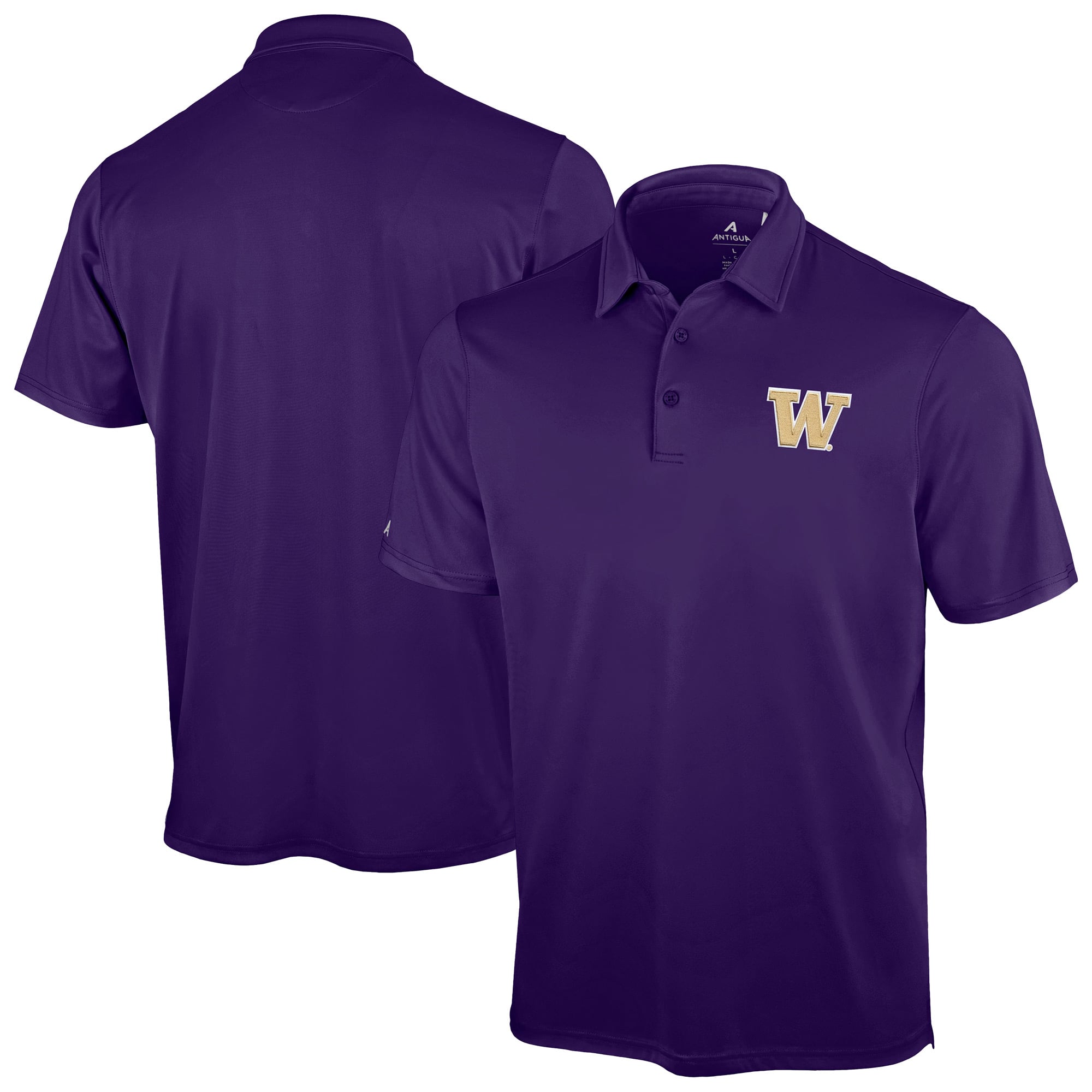 Men's Antigua Purple Washington Huskies Unshakeable Solid Polo