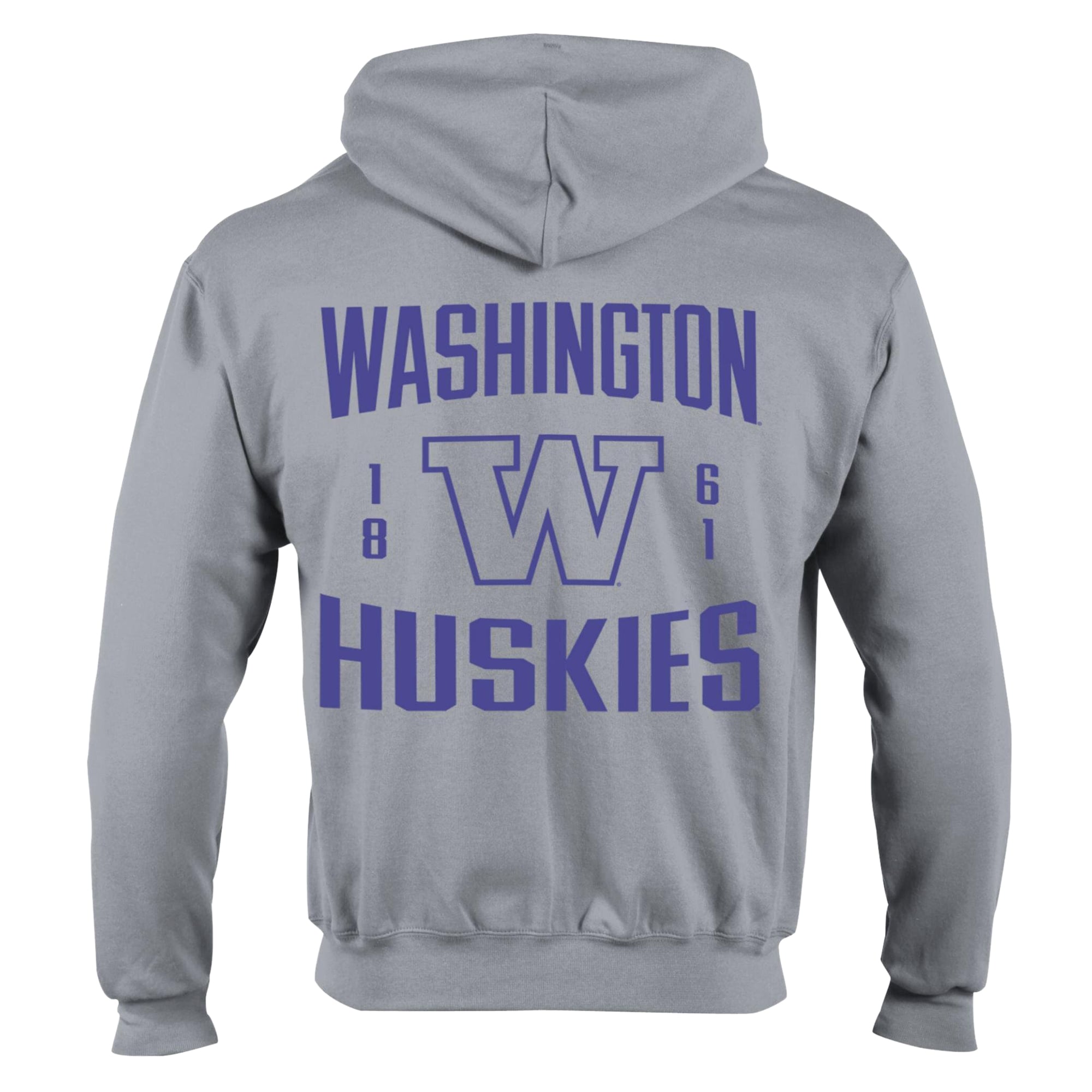 Men's Champion Heather Gray Washington Huskies Varsity Powerblend Full-Zip Fleece Hoodie