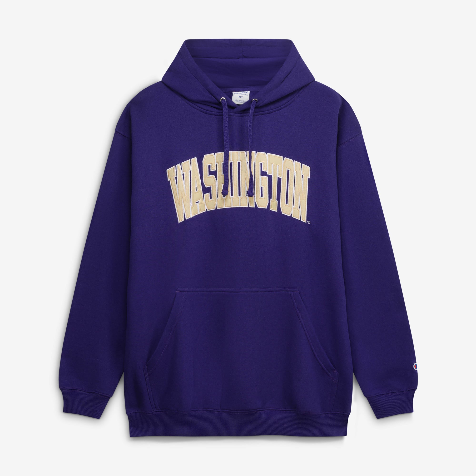 Sweat à capuche Champion violet Washington Huskies Arch Over Tackle en sergé grandes tailles pour homme