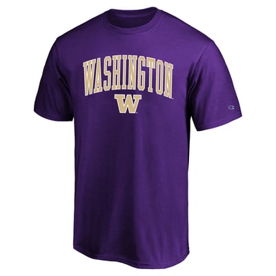  Washington Huskies Champion Champion Big & Tall Team Arch Over Wordmark T-Shirt - Purple