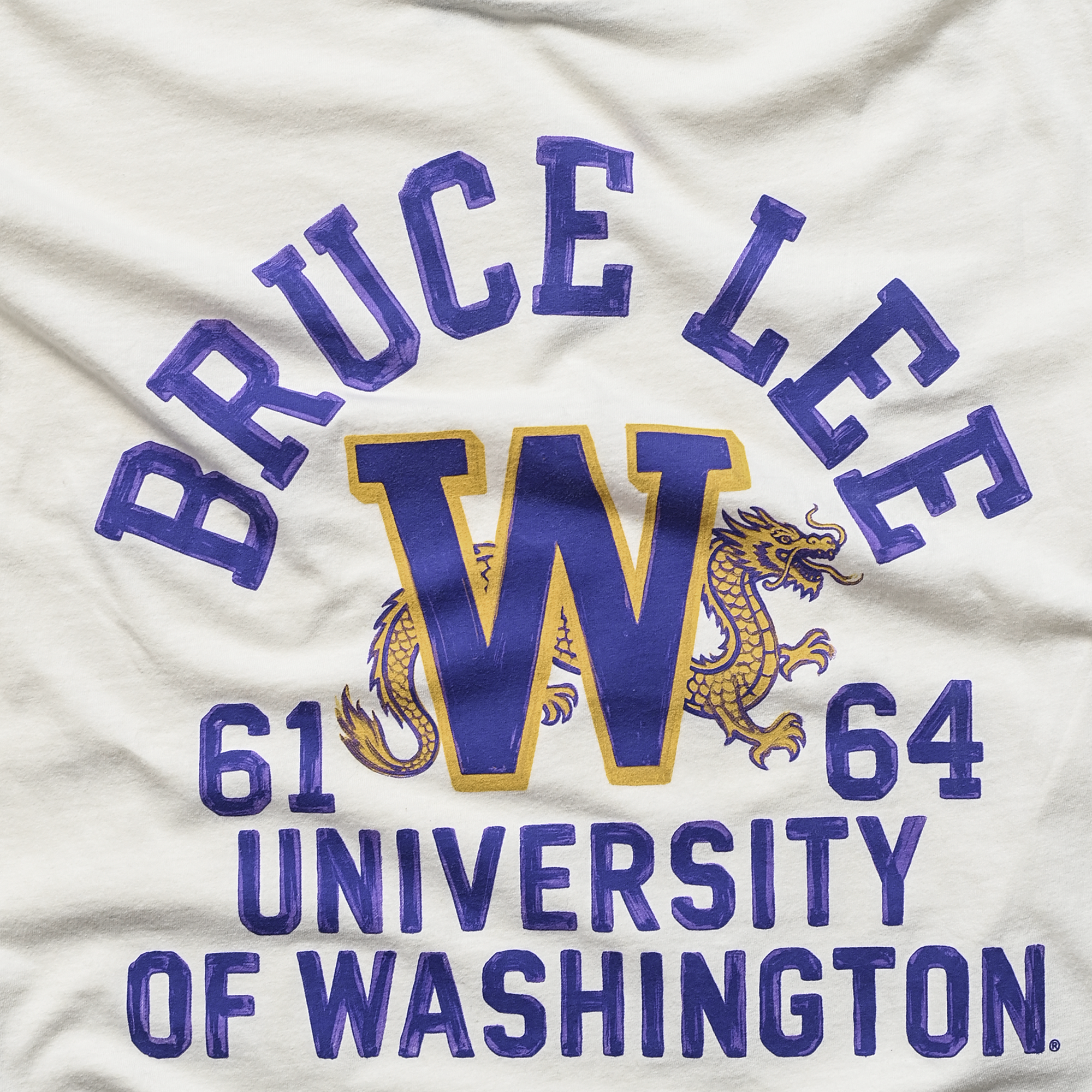 T-shirt blanc « Racines du combat x Bruce Lee Washington Huskies » pour homme