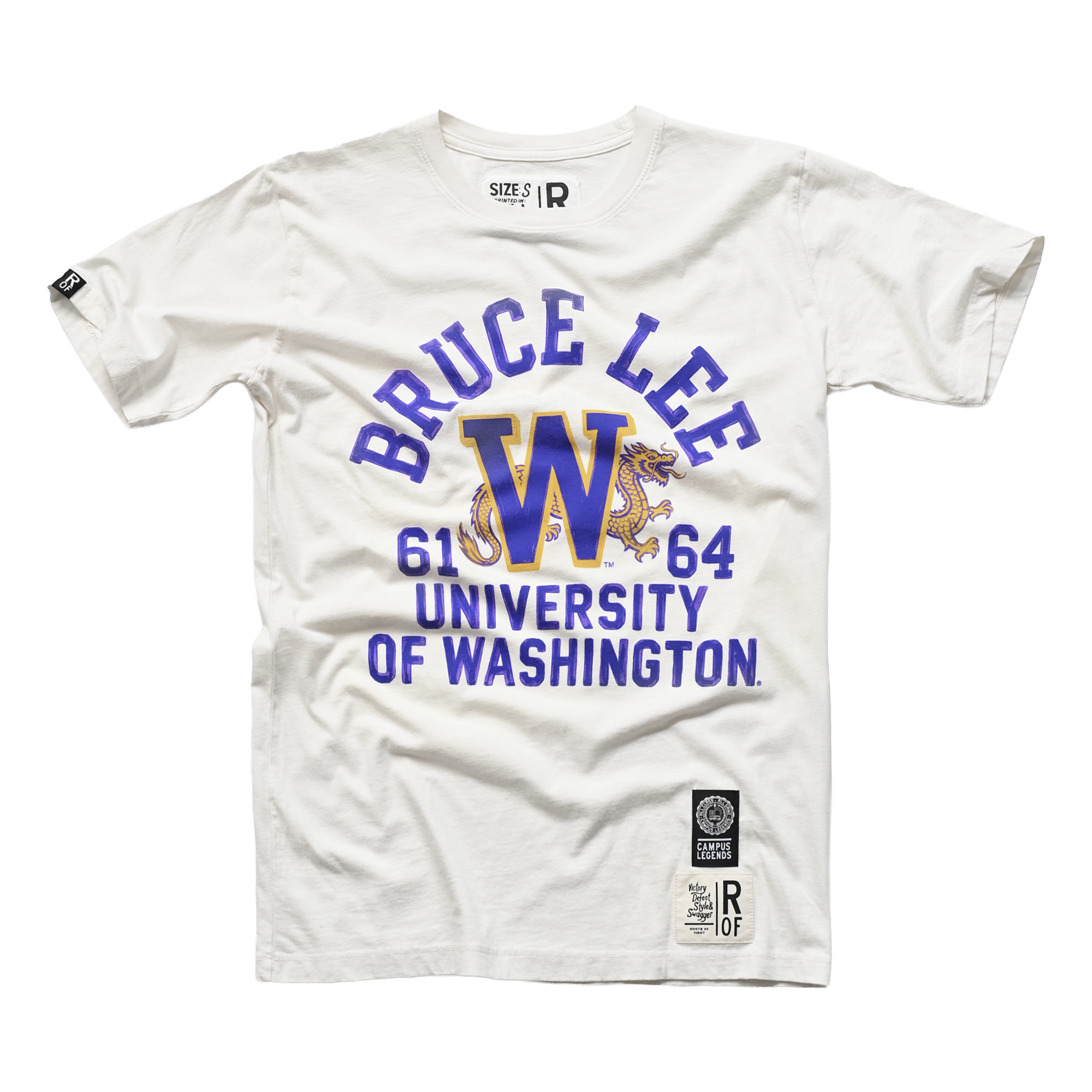 T-shirt blanc « Racines du combat x Bruce Lee Washington Huskies » pour homme