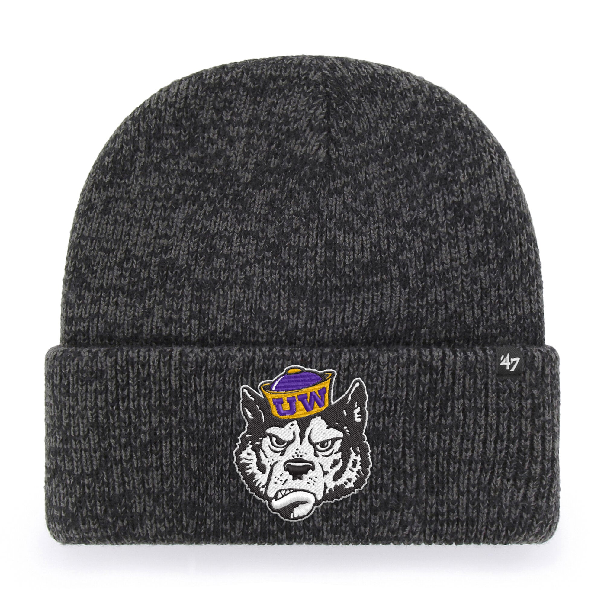 Bonnet unisexe à revers « Black Washington Huskies Brain Freeze » n° 47