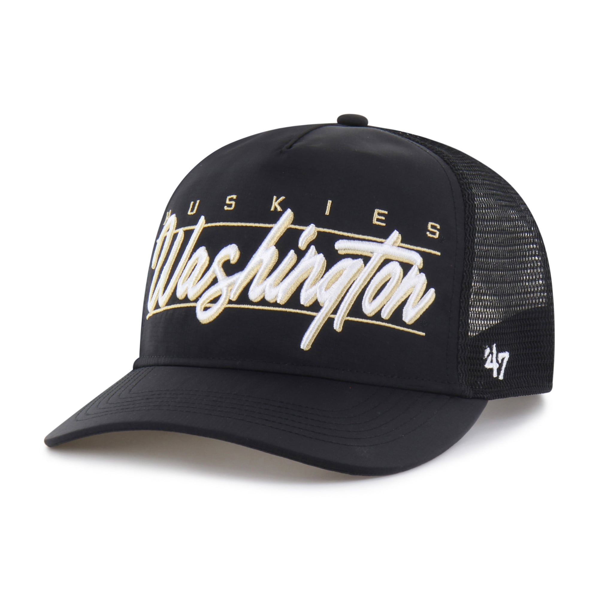 Unisex '47 Black Washington Huskies brrr° Condor Mesh Hitch Adjustable Hat