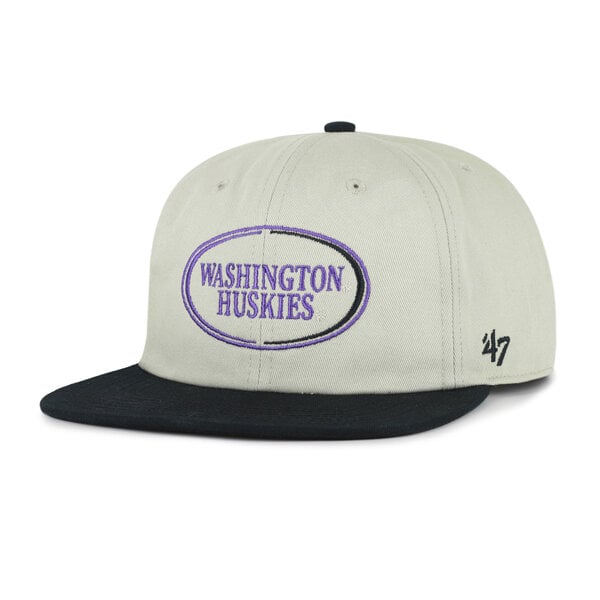 Unisex '47 Gray/Black Washington Huskies Ovalcrest Captain Snapback Hat