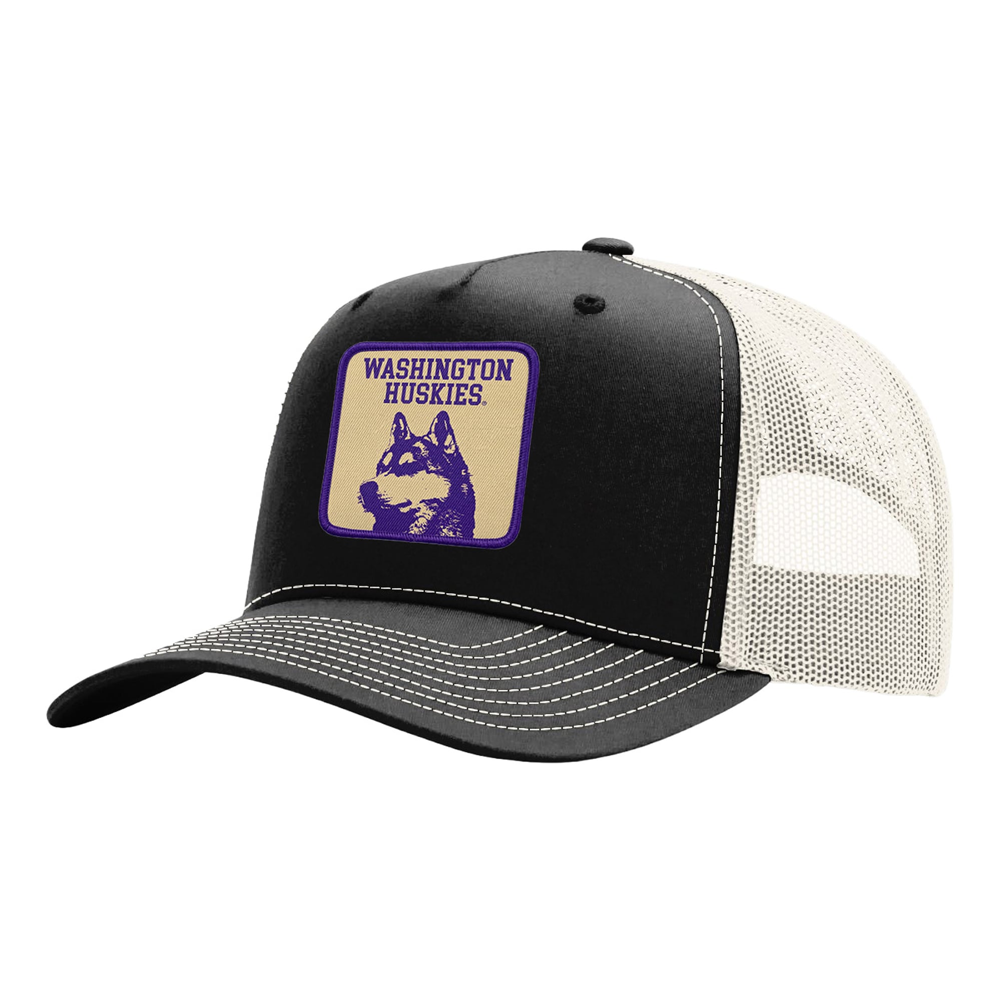 Casquette trucker unisexe Uscape Apparel noire à écusson Wild Side des Washington Huskies, ajustable