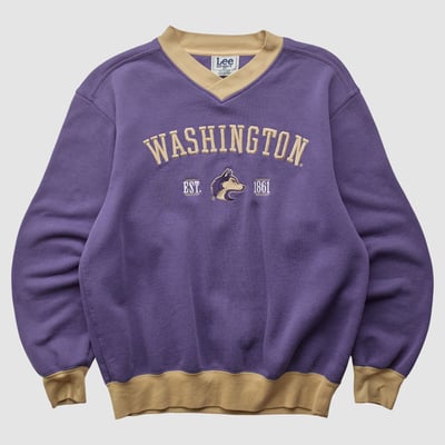 Washington Huskies Lee Apparel 90s Pullover Sweatshirt - Purple - S by Fanatics Real Vintage