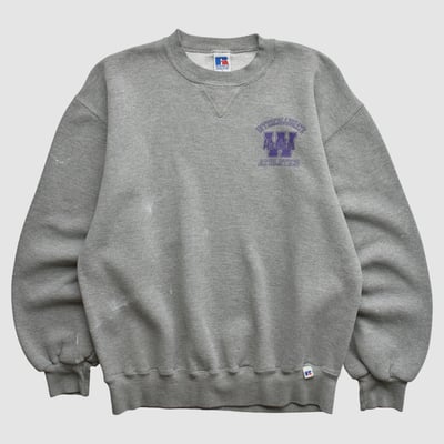 Washington Huskies Russell 90s Pullover Sweatshirt - Heather Gray - XS by Fanatics Real Vintage