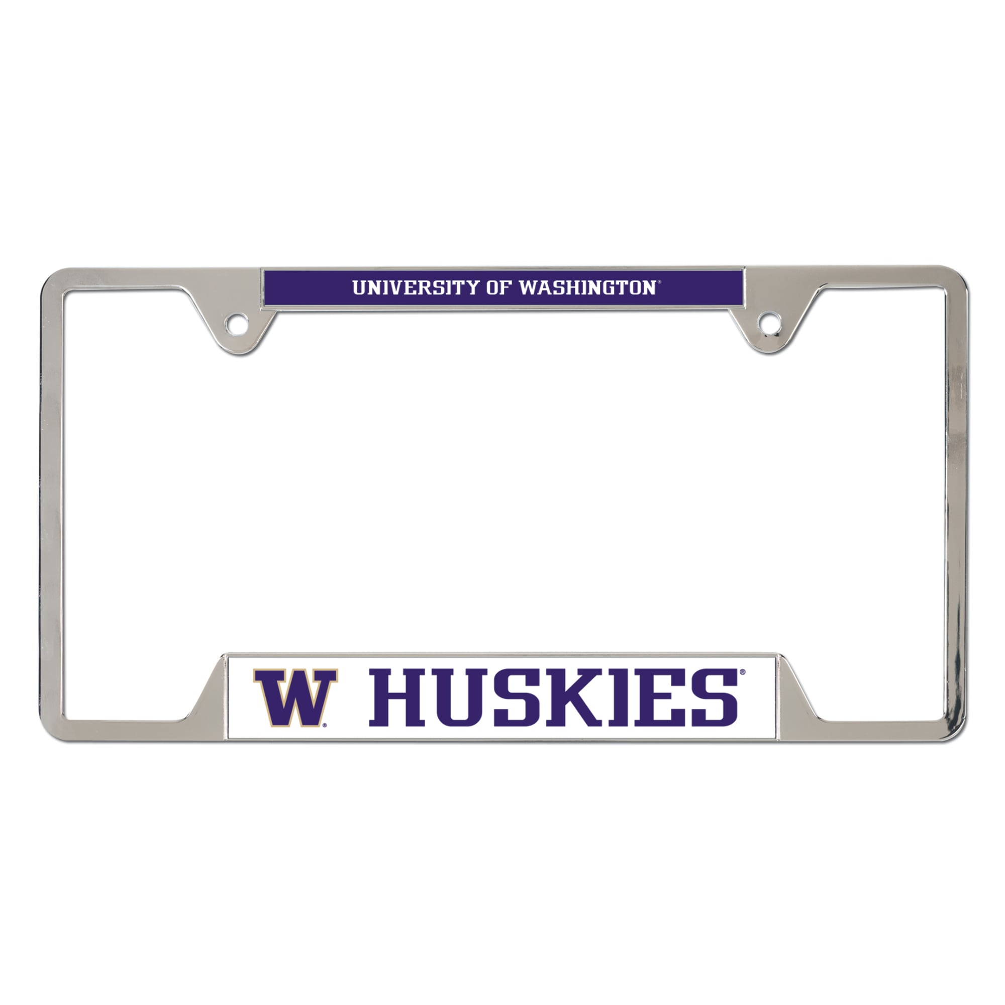 WinCraft Washington Huskies Chrome Plated Metal License Plate Frame