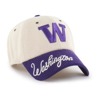Washington Huskies '47 Women's Rope Script Clean Up Adjustable Hat - Cream/Purple