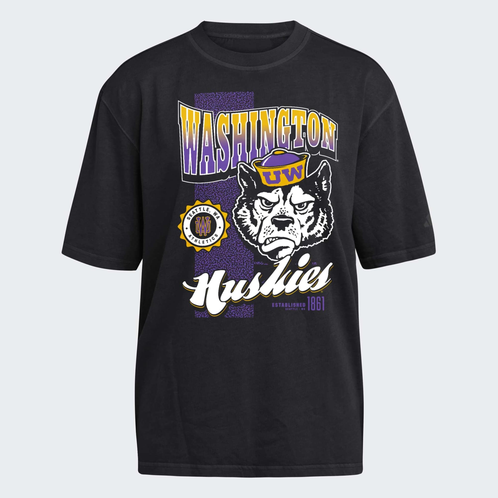 T-shirt premium adidas Washington Huskies noir pour femme