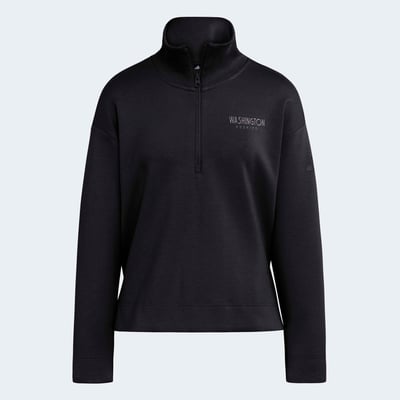  Washington Huskies adidas Women's Soft Lux Quarter-Zip Pullover - Black