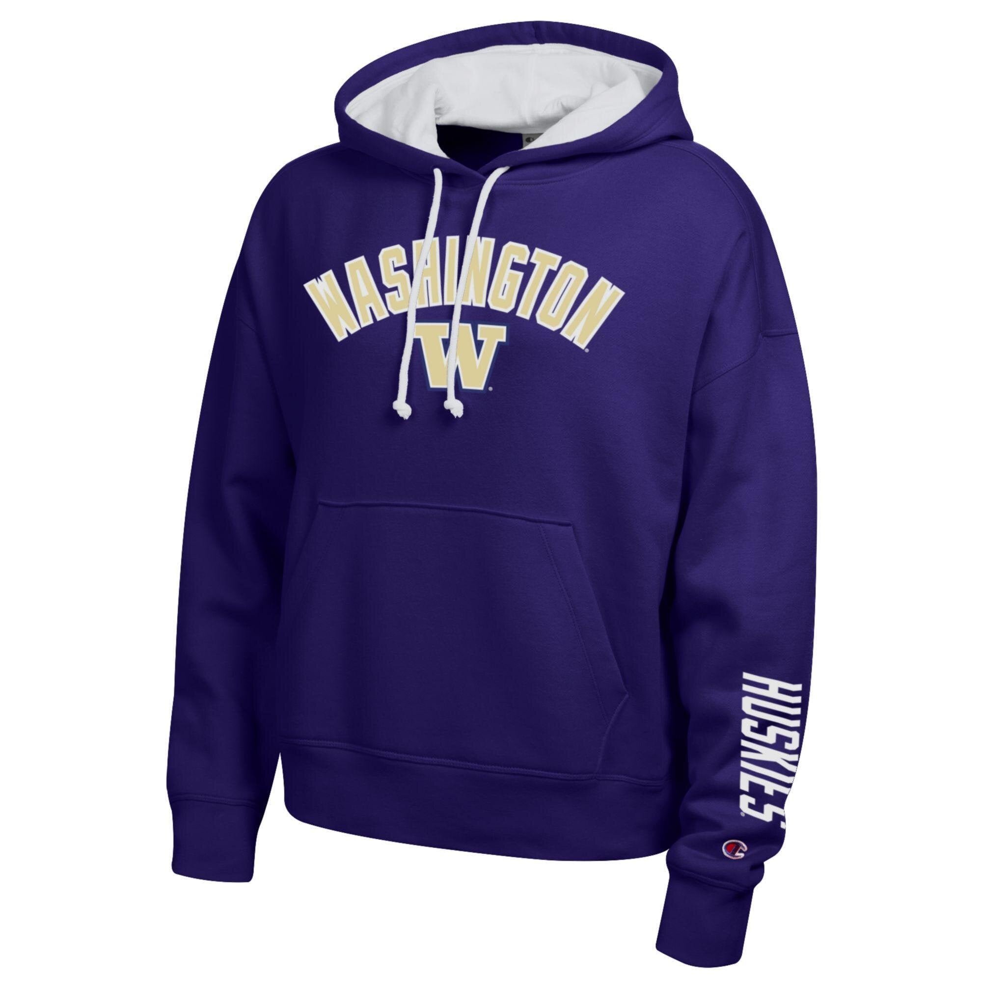 Sweat à capuche polaire violet Champion Washington Huskies pour femmes