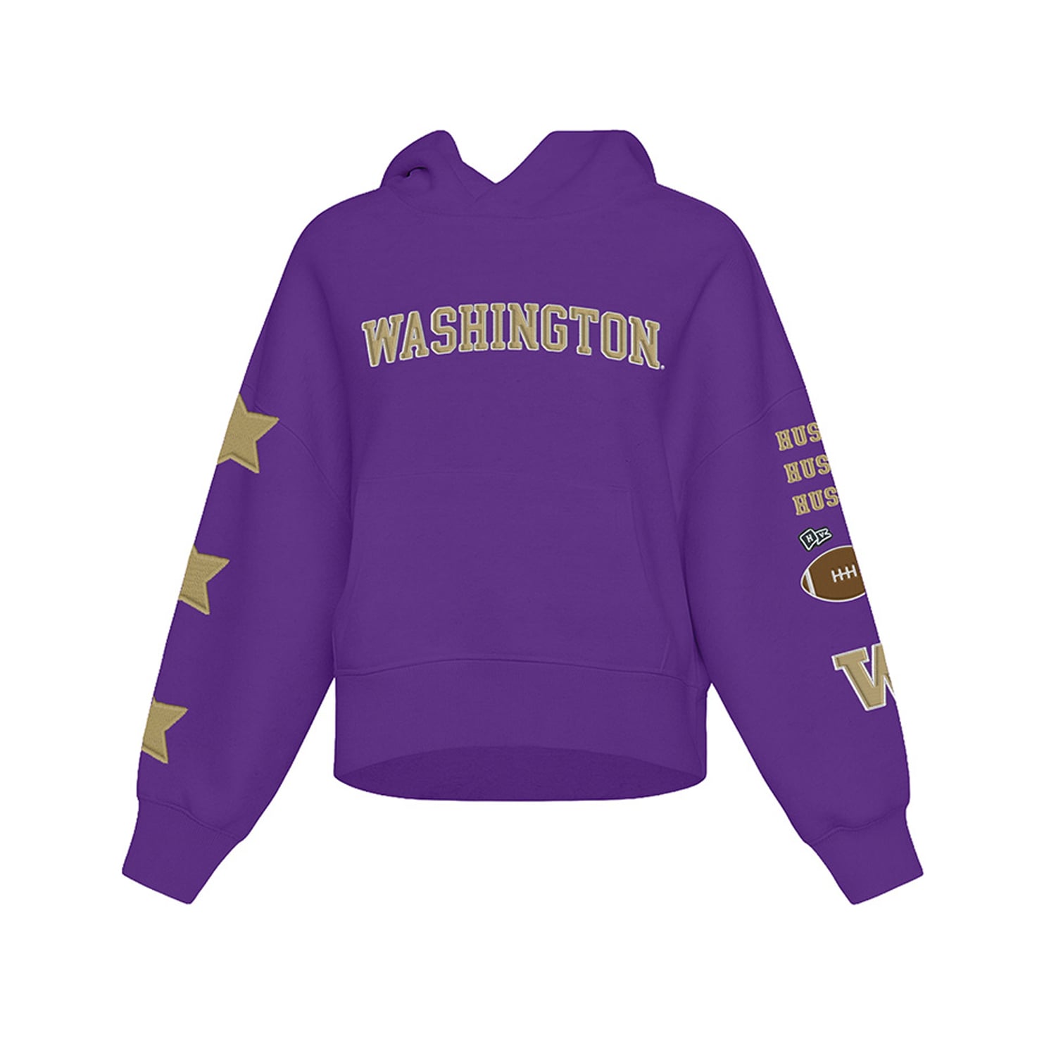 Sweat à capuche court violet Washington Huskies pour femmes de la marque Hype and Vice