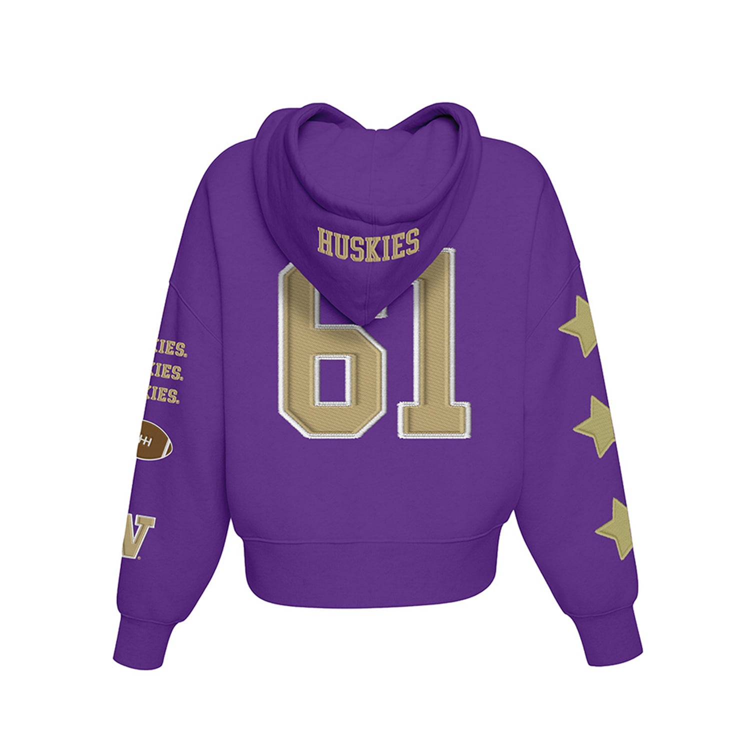 Sweat à capuche court violet Washington Huskies pour femmes de la marque Hype and Vice