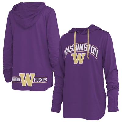 Washington Huskies Pressbox Women's Allie Long Sleeve Hooded T-Shirt - Purple

