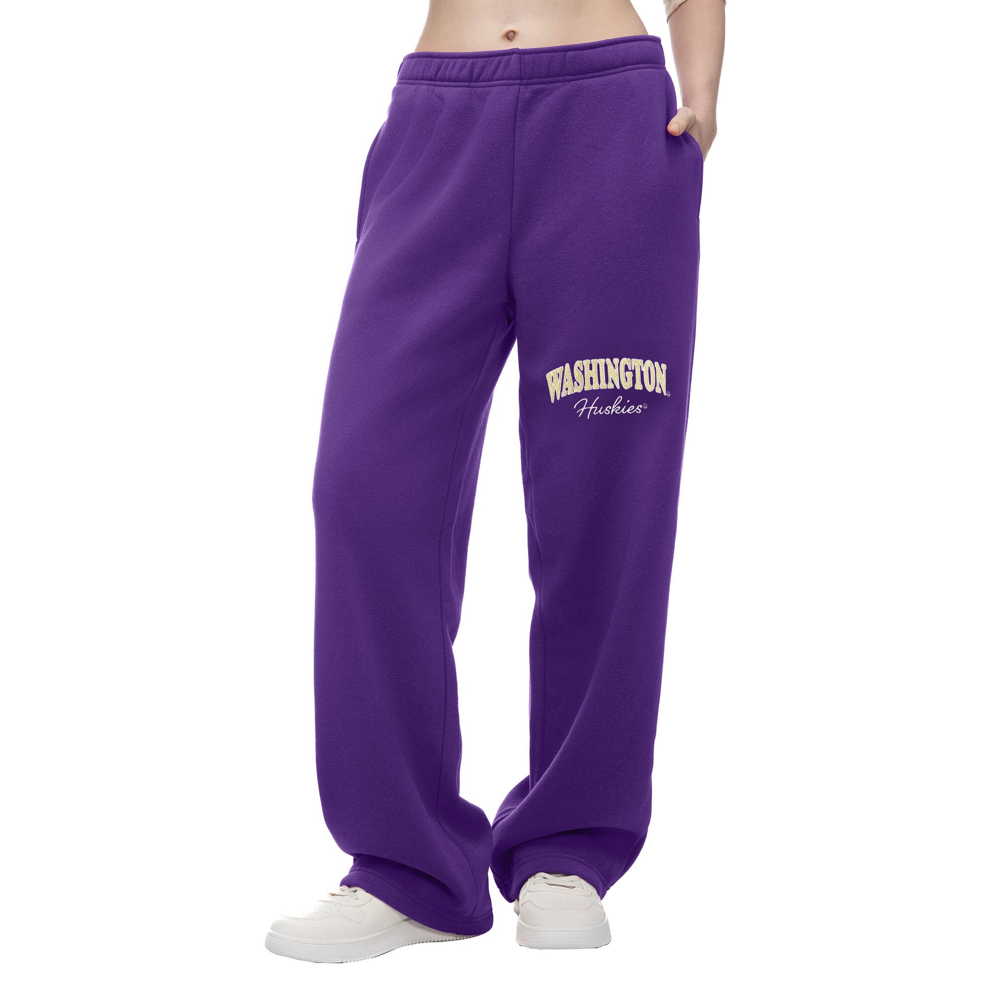 Women's ZooZatz  Purple Washington Huskies Wordmark Fleece Sweatpants