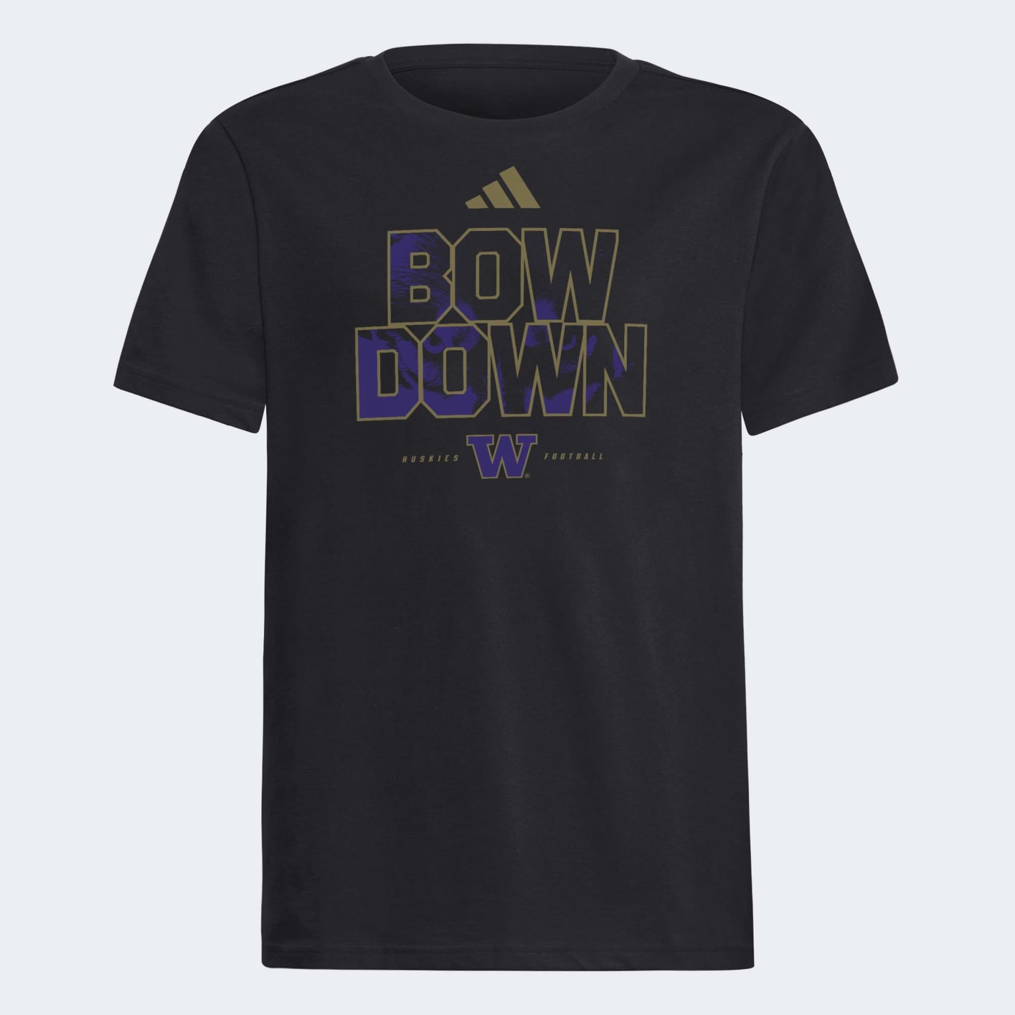 Youth adidas Black Washington Huskies Bow Down T-Shirt