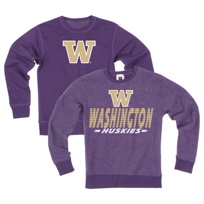  Washington Huskies Wes & Willy Youth Reversible Sweatshirt - Purple