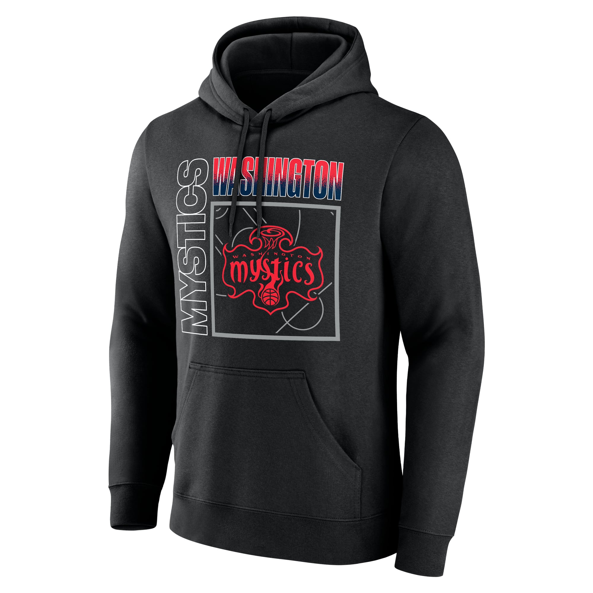 Sweat à capuche noir pour homme Washington Mystics Home Court Pop personnalisé avec nom et numéro
