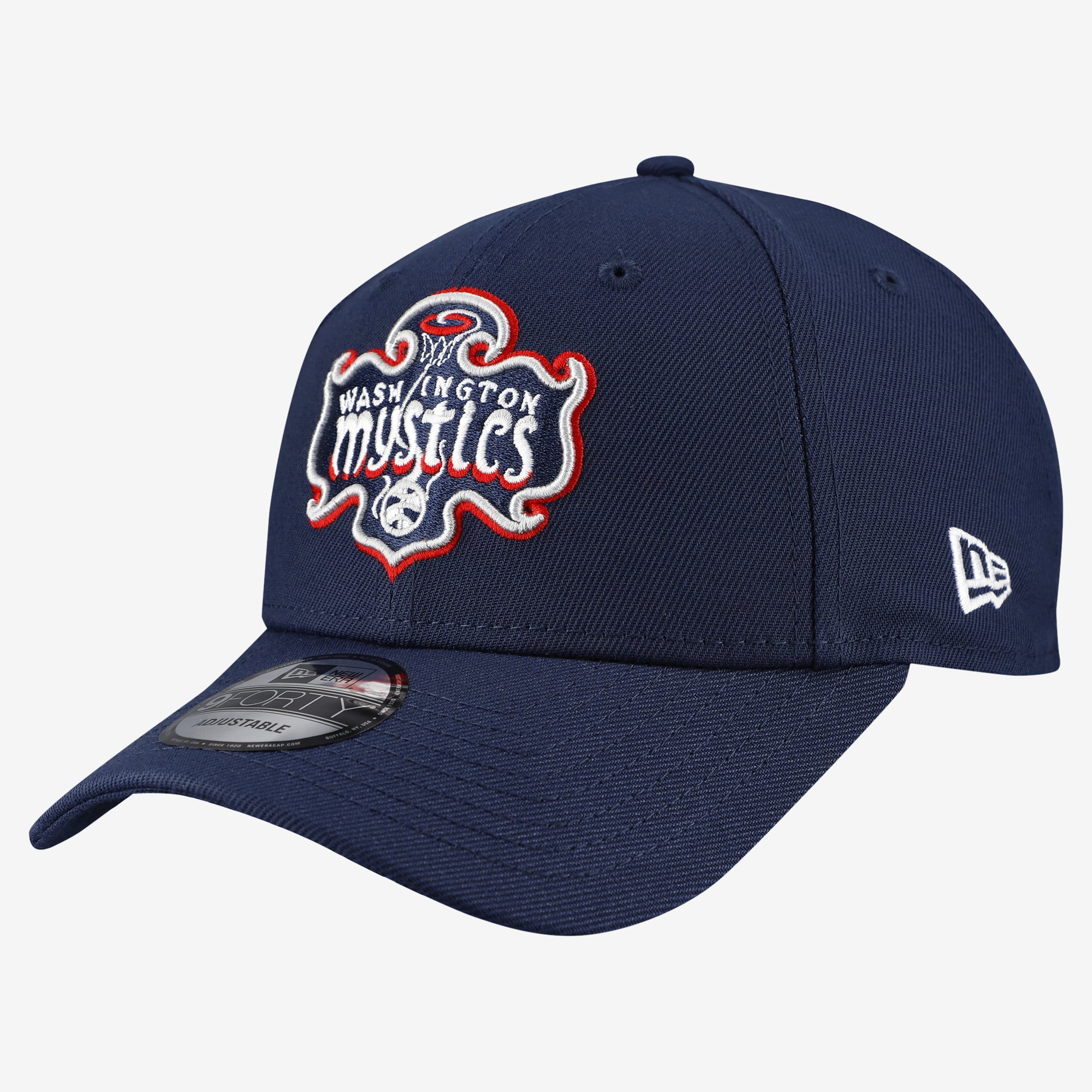 Men's New Era Navy Washington Mystics Team 9FORTY Adjustable Hat