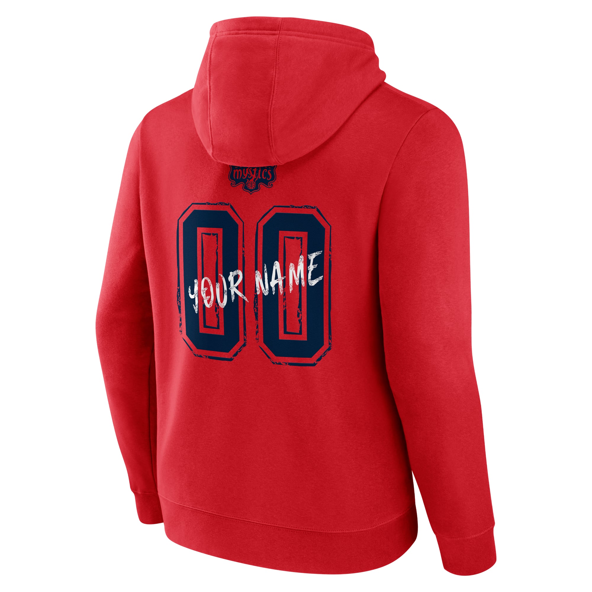 Sweat à capuche personnalisé pour homme Washington Mystics Hustle rouge avec nom et numéro