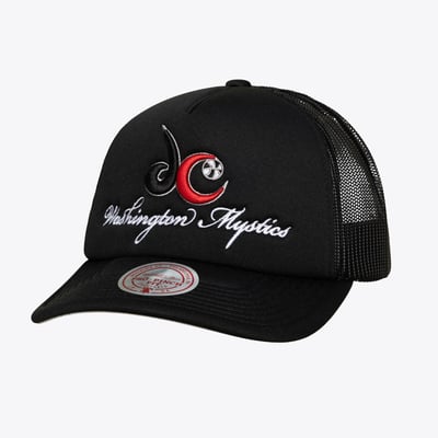 Washington Mystics Mitchell & Ness Unisex Script Pro Pinch Adjustable Trucker Hat - Black
