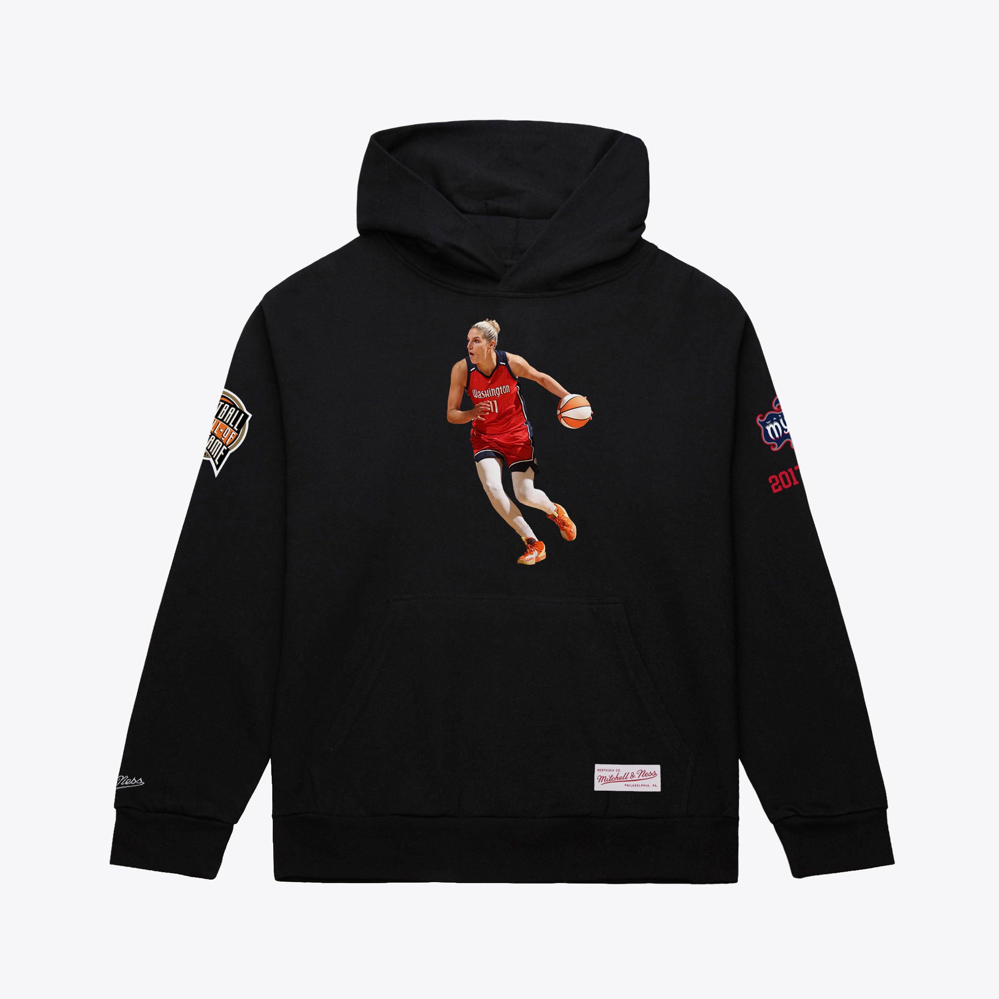 Unisex Mitchell & Ness Elena Delle Donne Black Washington Mystics Basketball Hall of Fame Player Hoodie