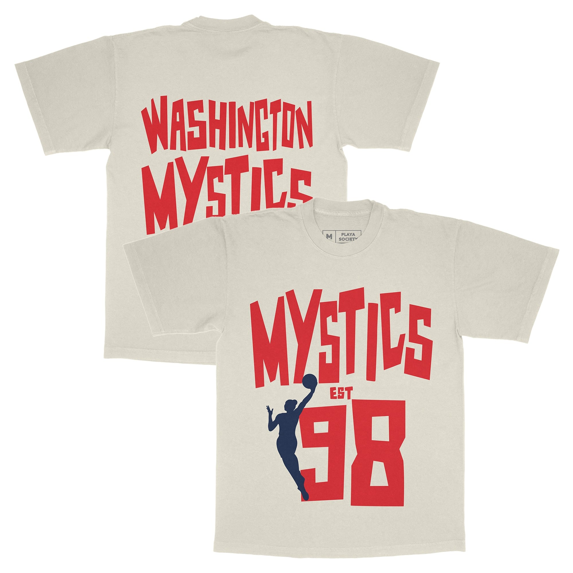 T-shirt unisexe Playa Society Oatmeal Washington Mystics Est