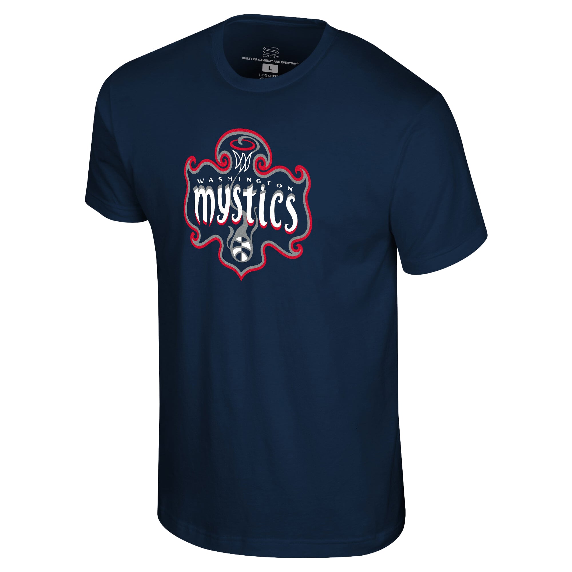 T-shirt unisexe Stadium Essentials bleu marine Washington Mystics Origins avec logo couleur