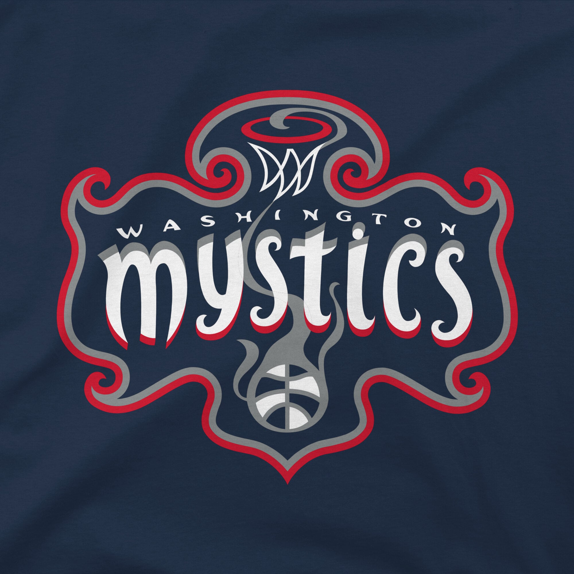 T-shirt unisexe Stadium Essentials bleu marine Washington Mystics Origins avec logo couleur