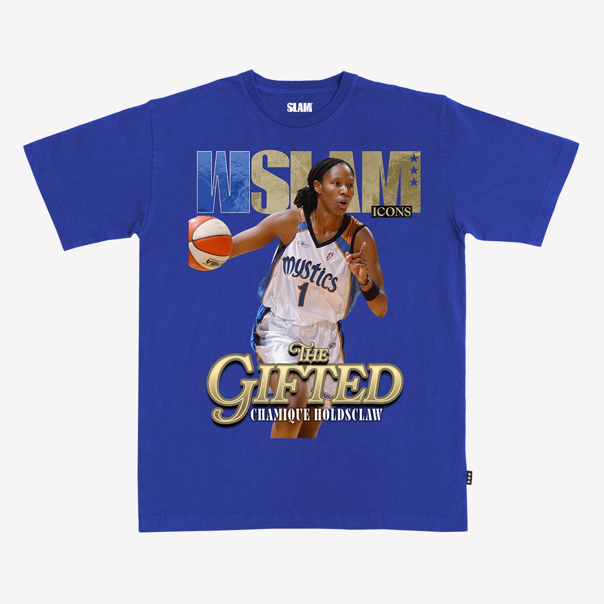 Unisex WSLAM Chamique Holdsclaw Blue Washington Mystics Cover T-Shirt - Court Origins